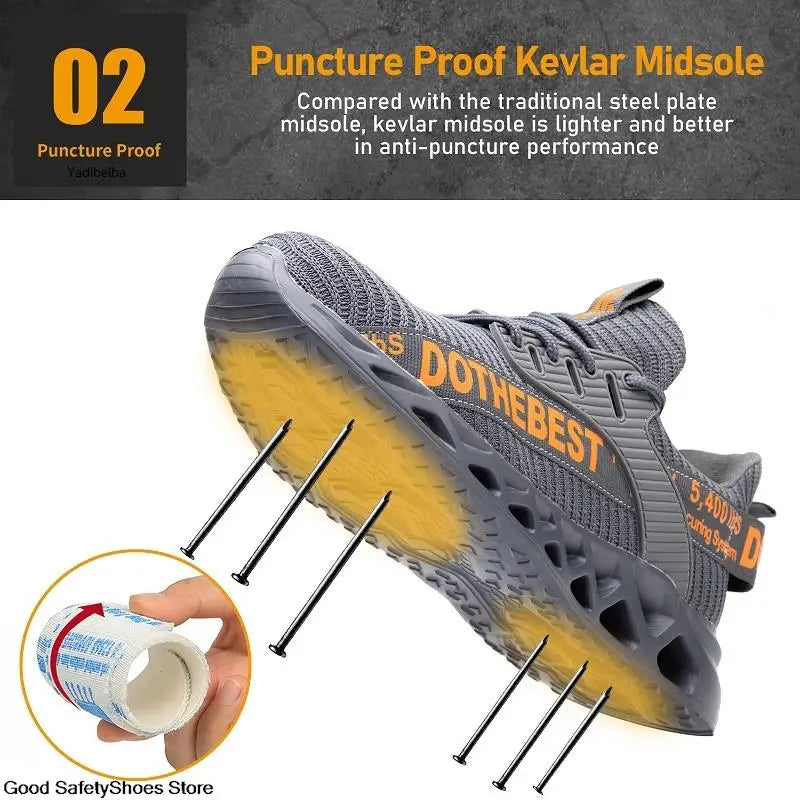 Scarpe antinfortunistiche da uomo per scarpe da ginnastica da lavoro donna uomo scarpe da lavoro con punta in acciaio scarpe protettive di sicurezza leggere anti-sfondamento anti-perforazione