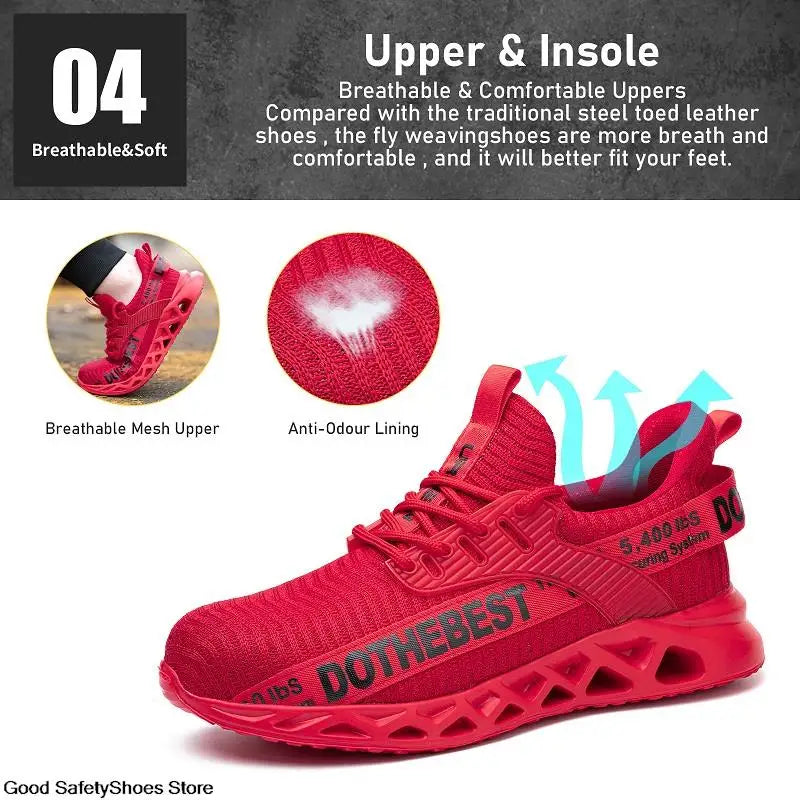 Scarpe antinfortunistiche da uomo per scarpe da ginnastica da lavoro donna uomo scarpe da lavoro con punta in acciaio scarpe protettive di sicurezza leggere anti-sfondamento anti-perforazione