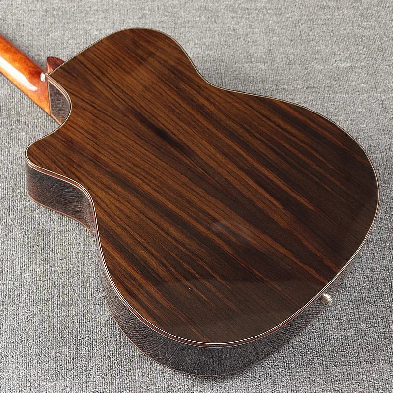 Chitarra acustica elettrica da 40 pollici a 6 corde Colore naturale Colore marrone Chitarra folk di alta qualità con parte superiore in legno massello di abete rosso