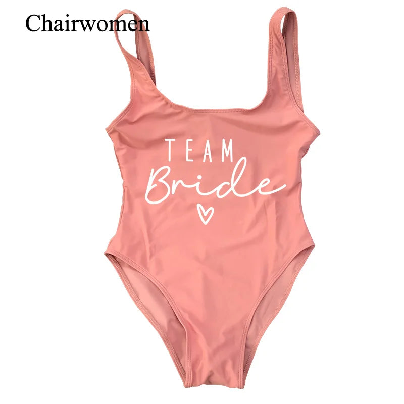 Costumi da bagno per addio al nubilato Costumi da bagno interi per la sposa della squadra Sposa per essere donna Costumi da bagno rosa Costumi da bagno per addio al nubilato Beatchwear
