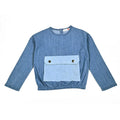Vestiti coordinati per la famiglia tasche a contrasto pagliaccetto estivo per bambini vestiti per ragazze top da ragazzo denim blu manica corta e maglietta a maniche lunghe