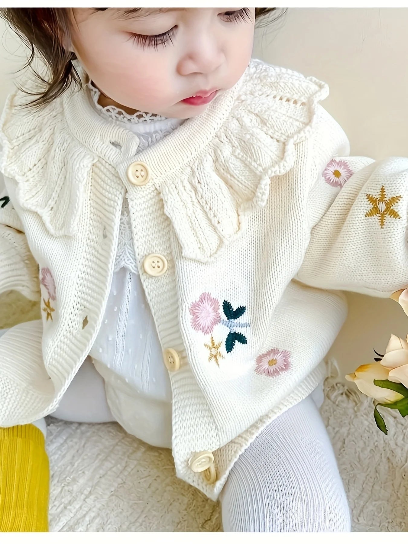 Cardigan lavorato a maglia per bambini autunno e inverno Top per bambina Maglione caldo stile bambino invernale per bambini
