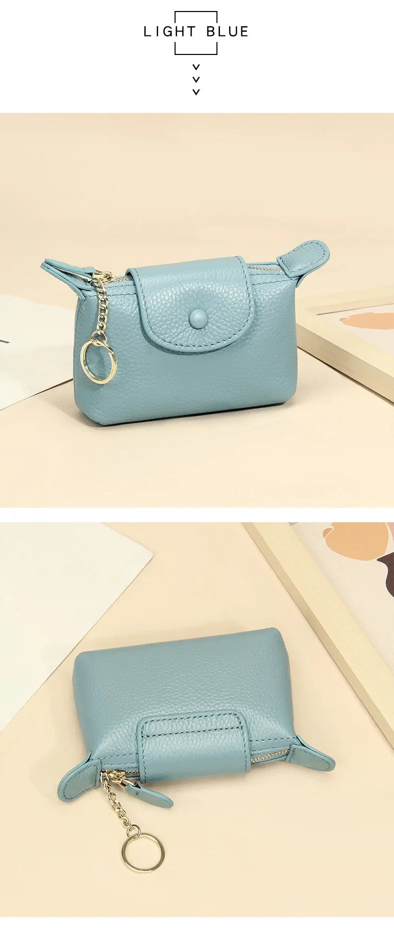 Portamonete da donna in pelle di mucca di nuova moda Porta carte creative per chiavi e rossetti Portaoggetti Portafoglio carino per donne e donne