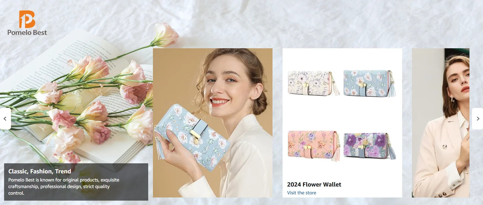 Pomelo Il miglior portafoglio da donna in tinta unita: cinturino da polso con pochette multi-carta in vera pelle con blocco RFID