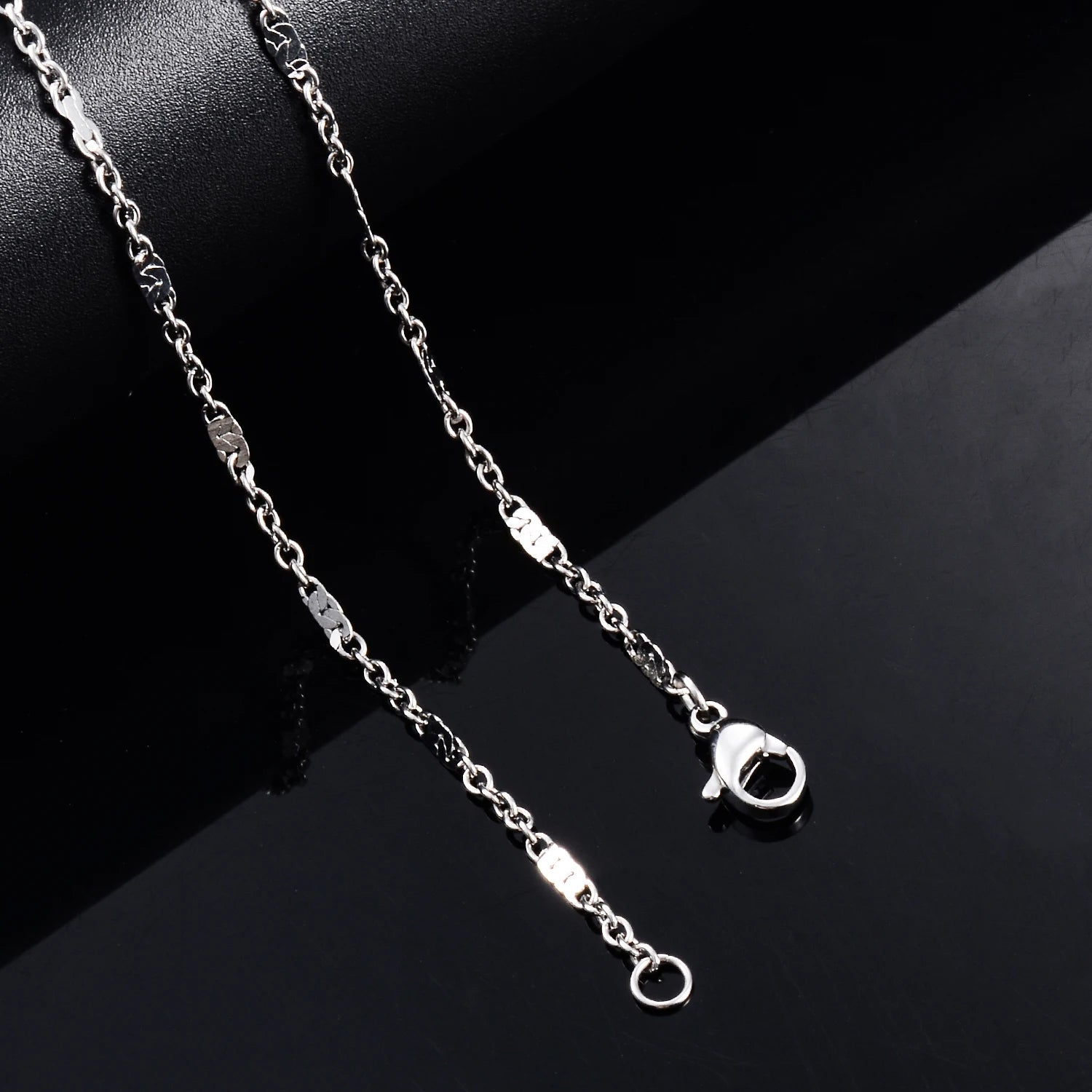 Collana sottile con catena a maglie minuscole in acciaio inossidabile da 1,8 mm di larghezza per donna uomo regalo di gioielli girocollo hip-hop creativo color argento/oro