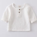 T-shitrs in cotone organico per neonati neonati Toddlers ragazzi top Casual primavera estate carino morbido mussola vestiti 0-6 anni maglietta morbida
