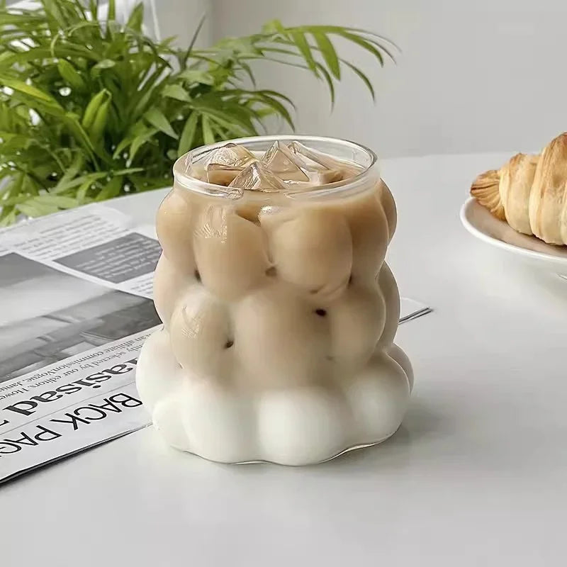 Ins Style tazza di vetro trasparente irregolare tazza da caffè resistente al calore bevande estive succo di birra tazza di acqua al latte tazze di vetro da Cocktail