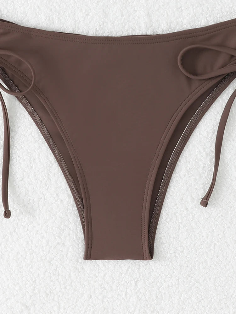 Bikini a Vita Alta da Donna 2026, Costume da Bagno Annodato, Abbigliamento da Spiaggia Brasiliano con Push-Up