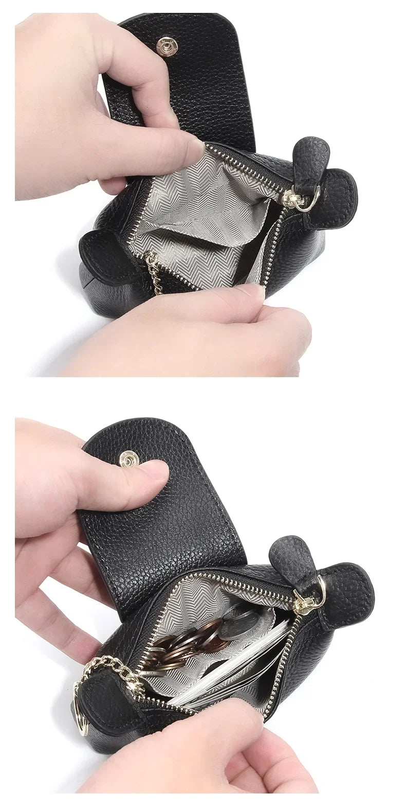 Portamonete da donna in pelle di mucca di nuova moda Porta carte creative per chiavi e rossetti Portaoggetti Portafoglio carino per donne e donne