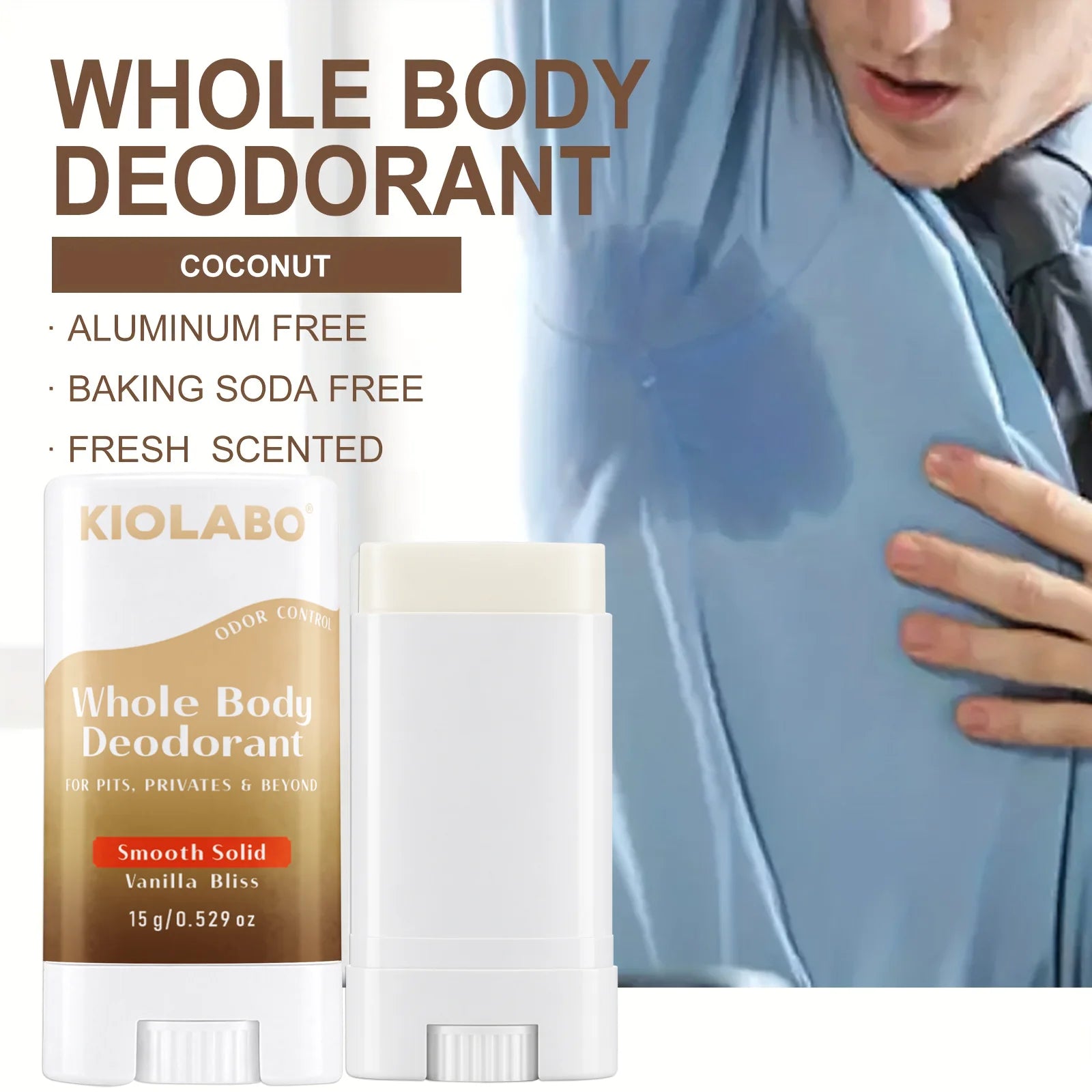 Deodorante portatile in stick per la cura del corpo, fragranza fresca, adatto per l'uso quotidiano, all'aperto, adatto sia per uomini che per donne