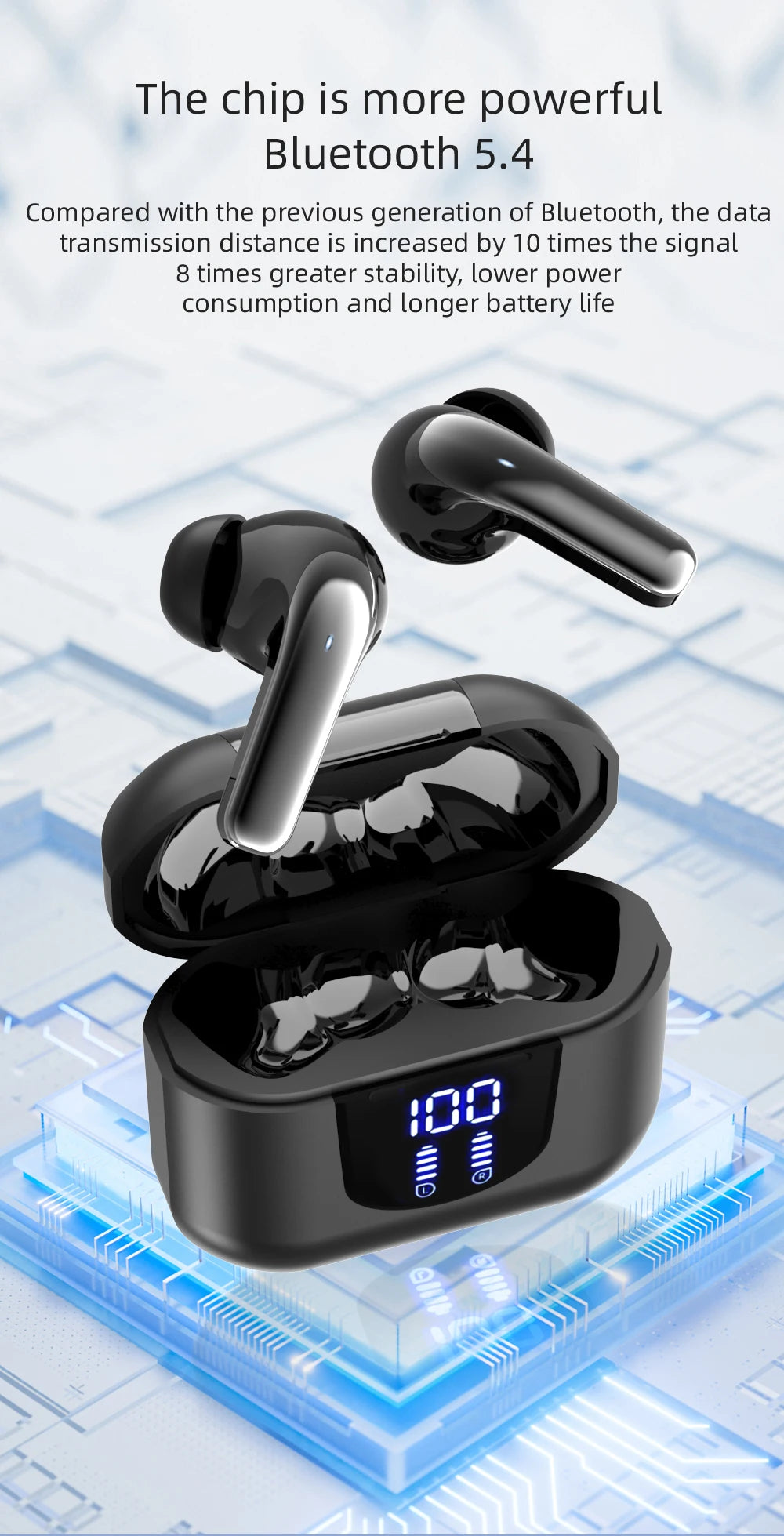 Traduzione istantanea in 144 lingue 2025 nuovi auricolari Bluetooth transfrontalieri con vero display digitale wireless,
