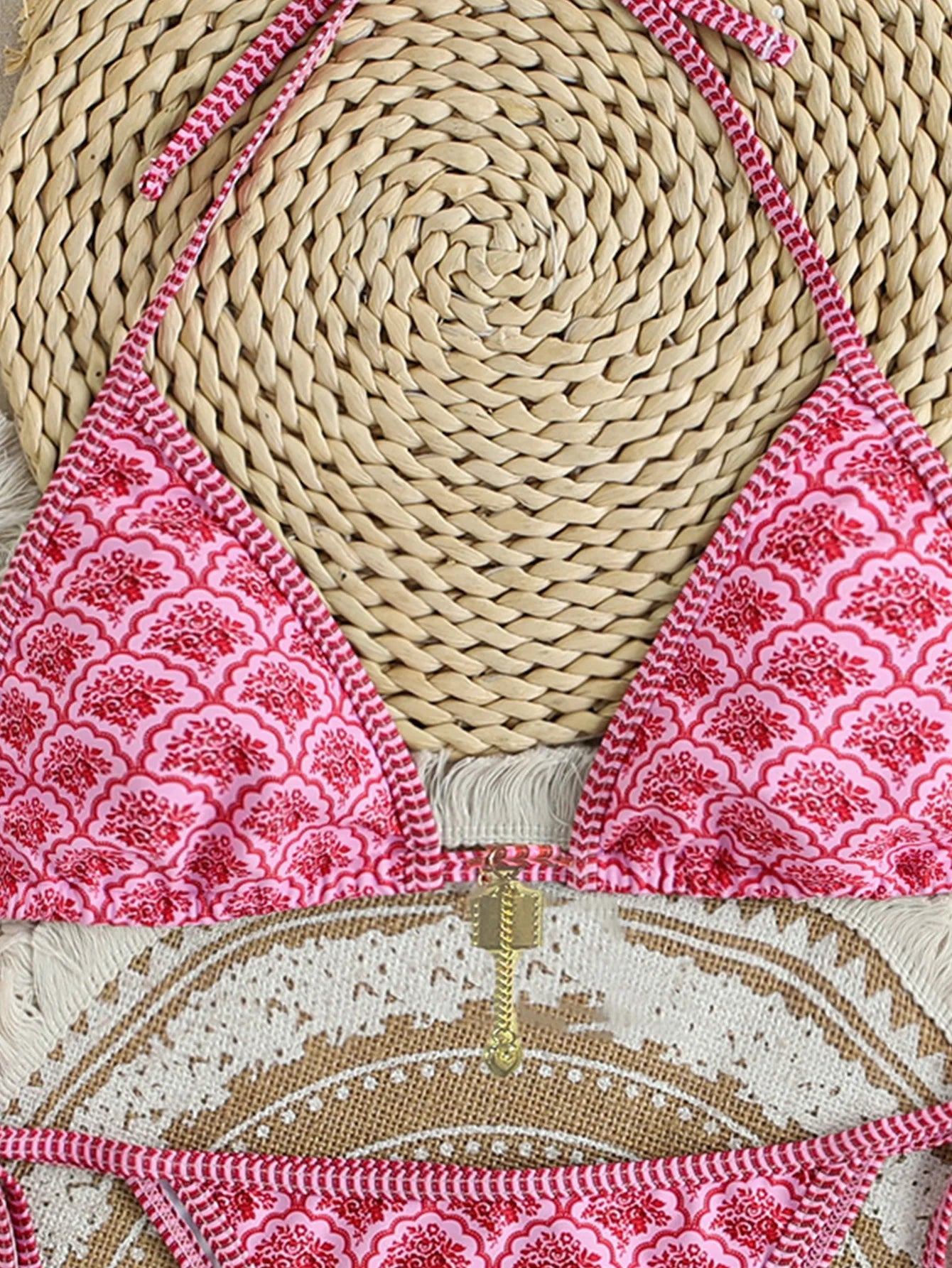 Nuovo Set Bikini Triangolo 2026 - Costume da Bagno Push-Up con Stampa Floreale e Slip Brasiliano