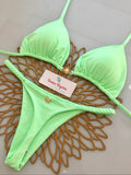 2026 Costume da bagno bikini da donna Costume da bagno sexy con lacci in tinta unita diviso da donna Set da 2 pezzi Micro costumi da bagno