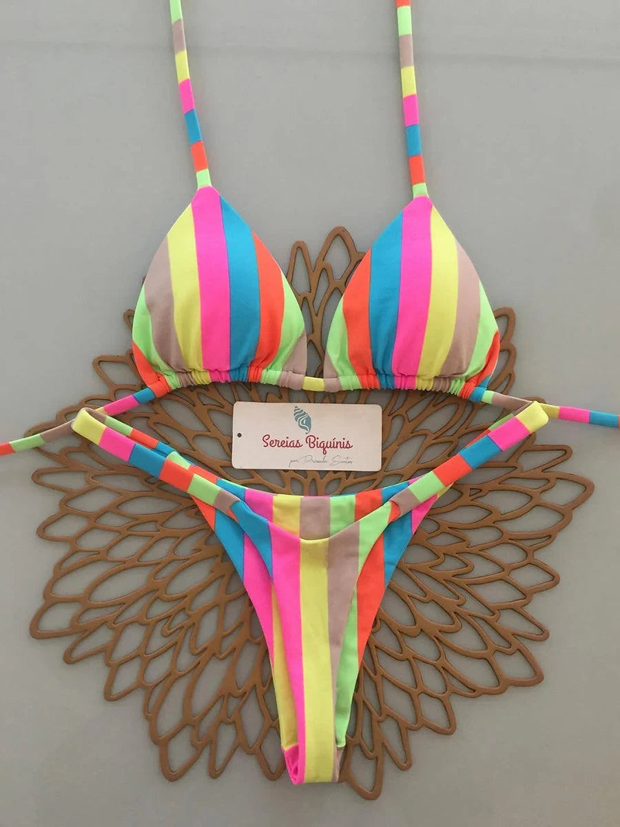 Micro Bikini 2026 Push Up Donna Costumi da Bagno Sexy Brasiliani Set Bikini Perizoma Stampa Biquini Abbigliamento Mare Estivo