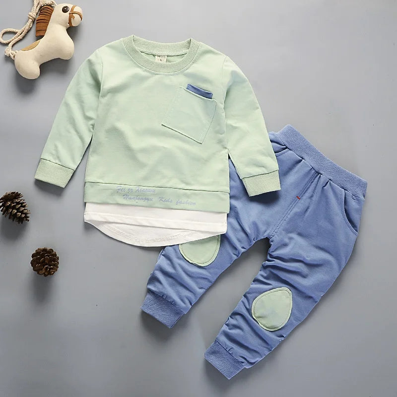Nuova Primavera Autunno Neonata Vestiti Vestito Infantile Abiti Per Bambini T-Shirt Pantaloni 2 Pz/set Bambino Casual Costume Per Bambini Tute
