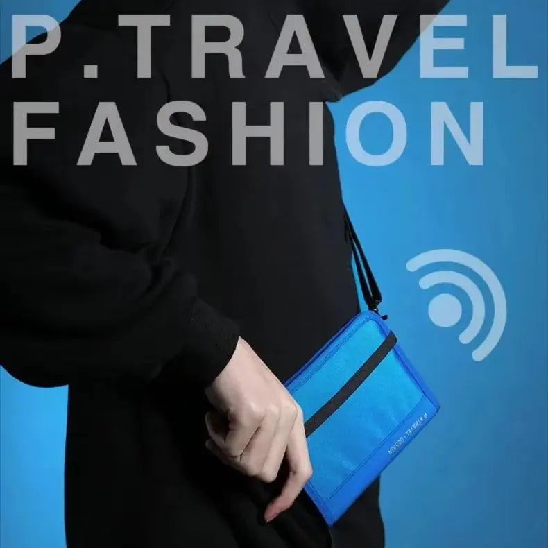 Portafoglio da viaggio RFID Porta passaporto Organizzatore di carte di credito Custodia con cerniera Organizzatore di documenti Accessori da viaggio antifurto