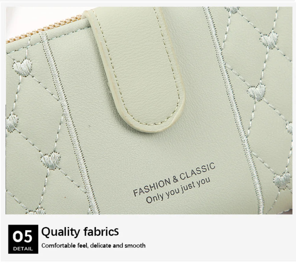 Portafoglio lungo da donna porta carte di credito in pelle Pu portamonete con cerniera Hasp di grande capacità portamonete Multi Card Organizer borsa da polso per cellulare