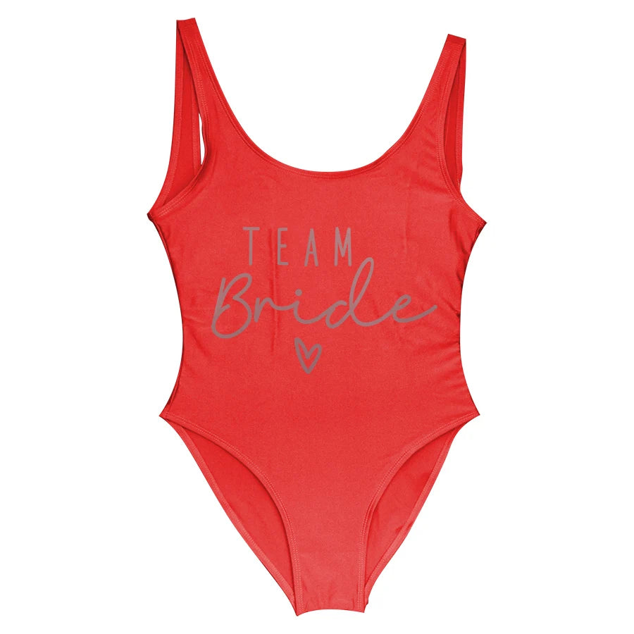 Costume da Bagno Intero Bianco S-3XL per Addio al Nubilato, Costume da Bagno da Donna per Festa Nuziale, Abbigliamento da Spiaggia e Piscina