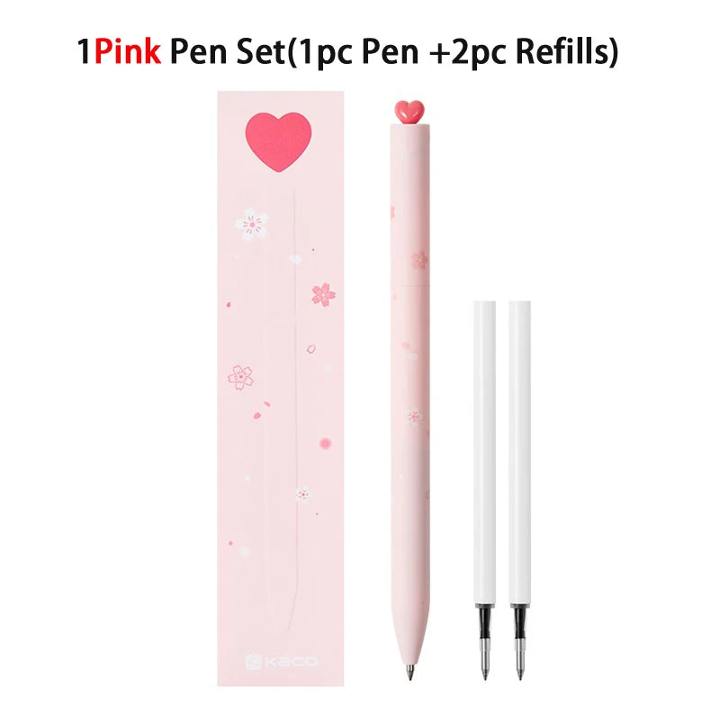 KACO Galaxy Gel Pens FIRST Heart Star Series Rotary Signature Pen Set, 0.5mm Gift Boxes, Students Brush Exam Writing Stationery