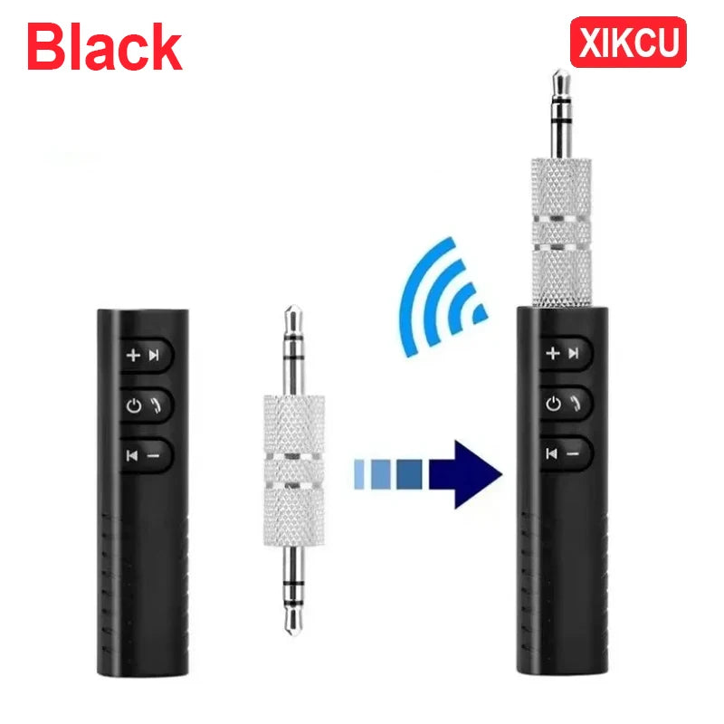 Ricevitore Bluetooth 5.0 per Auto con Jack AUX 3.5mm, Kit Audio Stereo, Trasmettitore per Altoparlanti, Adattatore Wireless con Microfono