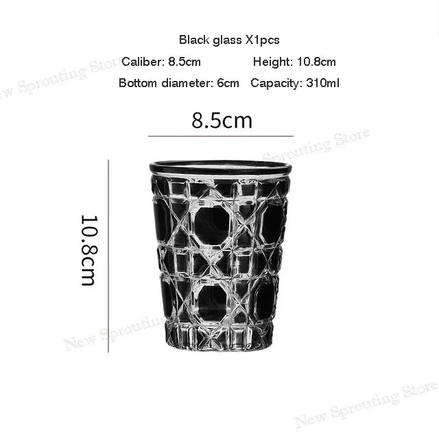 Bicchieri da whisky creativi scozzesi colorati in stile europeo, boccali di birra, bicchiere intagliato a mano, tazza d'acqua, tazza di vino, geometrico