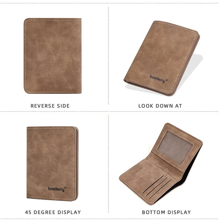 Portafoglio corto da uomo nuovo Semplice clip per carte casual Portafoglio maschile sottile Porta carte di patente di guida Portafoglio bifold sottile per uomo