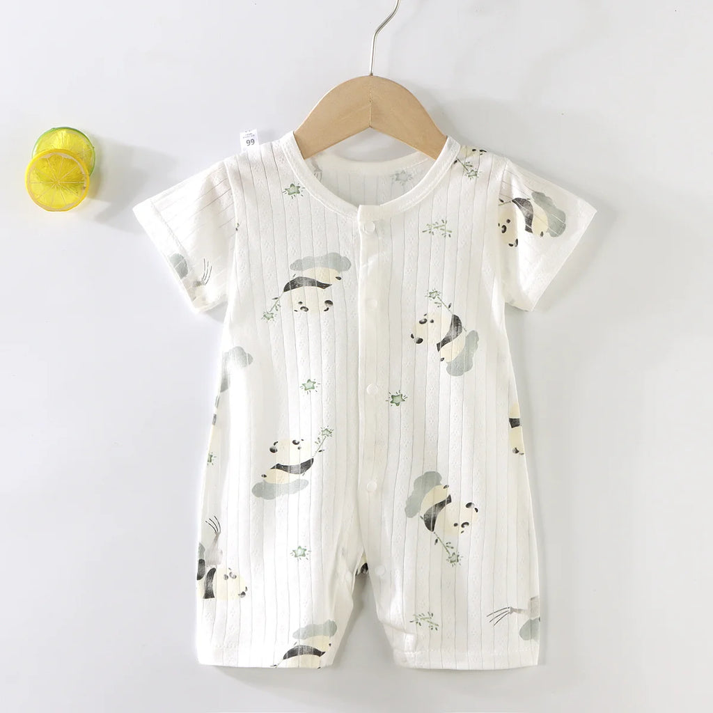 Tutine Neonato 2026 Nuove in Cotone Puro Estive per Bambini e Bambine, Pagliaccetti a Maniche Corte Sottili con Bretelle, Abbigliamento per Neonati