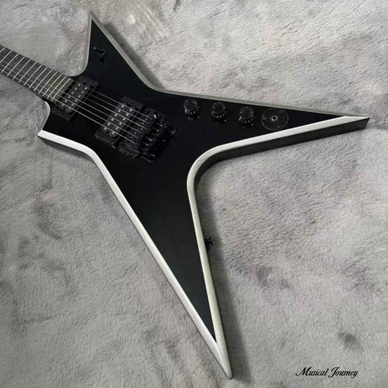 Per Chitarra Elettrica con Forcella Grigio Argento |   Chitarra Professionale per Performance Heavy Metal