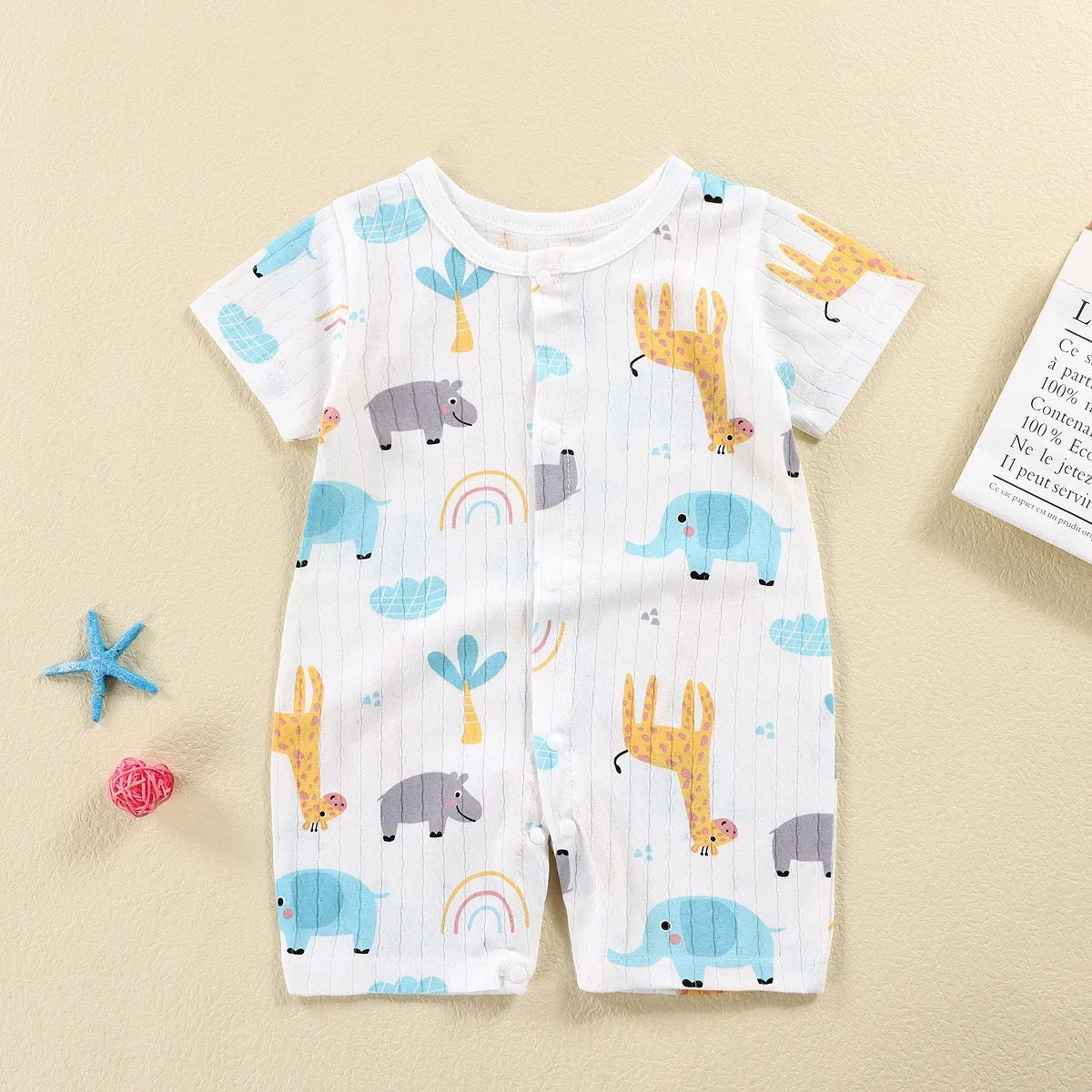 Tutine Neonato 2026 Nuove in Cotone Puro Estive per Bambini e Bambine, Pagliaccetti a Maniche Corte Sottili con Bretelle, Abbigliamento per Neonati