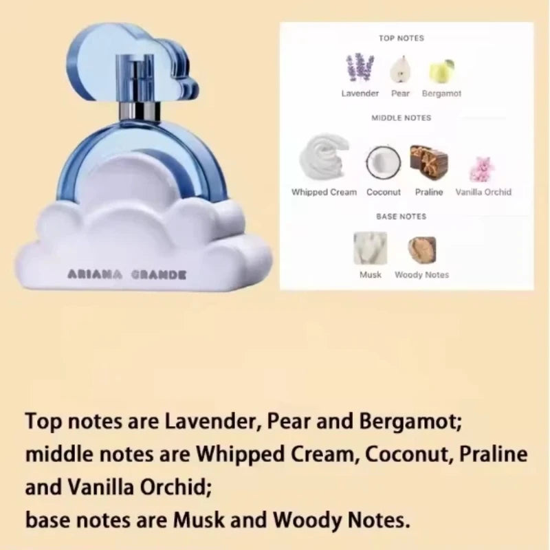 100ml Ariana Women's Perfume - High-Quality White Cloud Eau De Toilette Long-Lasting Purple Cloud Pink Fragrance for Women