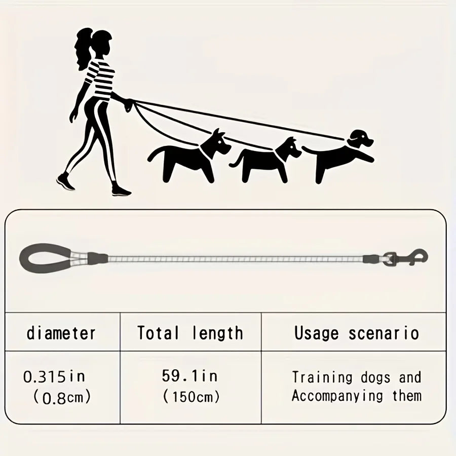 Round Dog Leash • Heavy Duty, Durable Rope for Small, Medium, Lightweight Design for Walking, Training, and Outdoor Activities