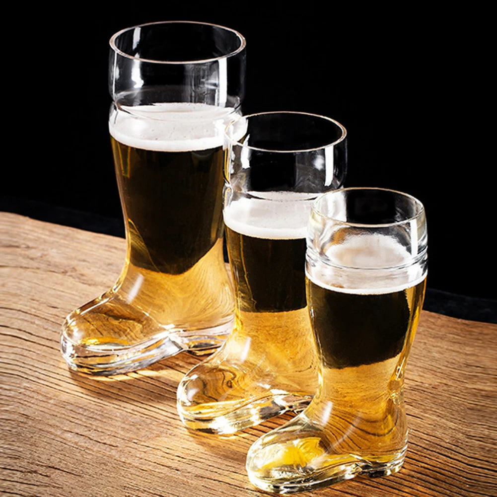 Bicchiere da birra a forma di stivale Bicchiere da vino innovativo Bicchiere da acqua trasparente divertente per birra Whisky Cocktail Decorazioni per la casa Accessorio per bicchieri regalo