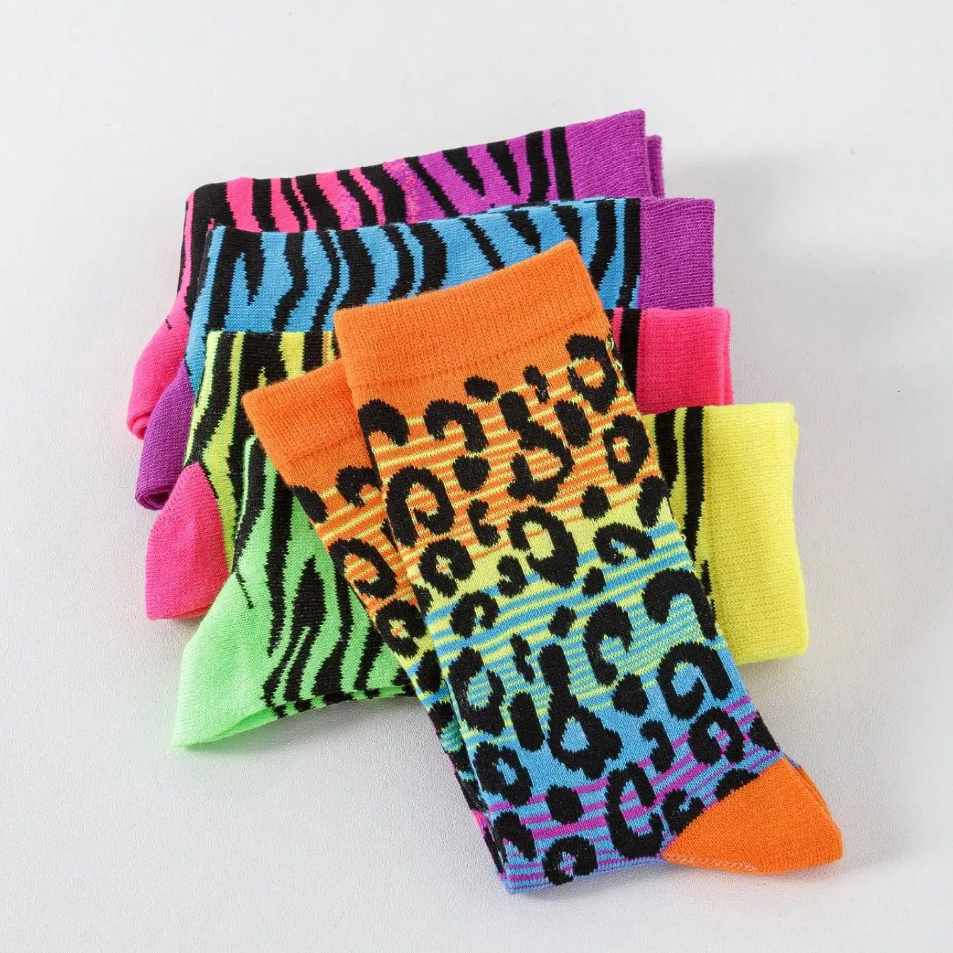 5 Pairs UNISEX Leopard Print Personalized Fashion Breathable Thin Funny Sweat-absorbing Spring Simple Socks For Girls Wholesale