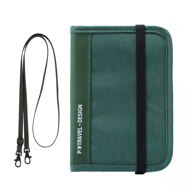 Portafoglio da viaggio RFID Porta passaporto Organizzatore di carte di credito Custodia con cerniera Organizzatore di documenti Accessori da viaggio antifurto