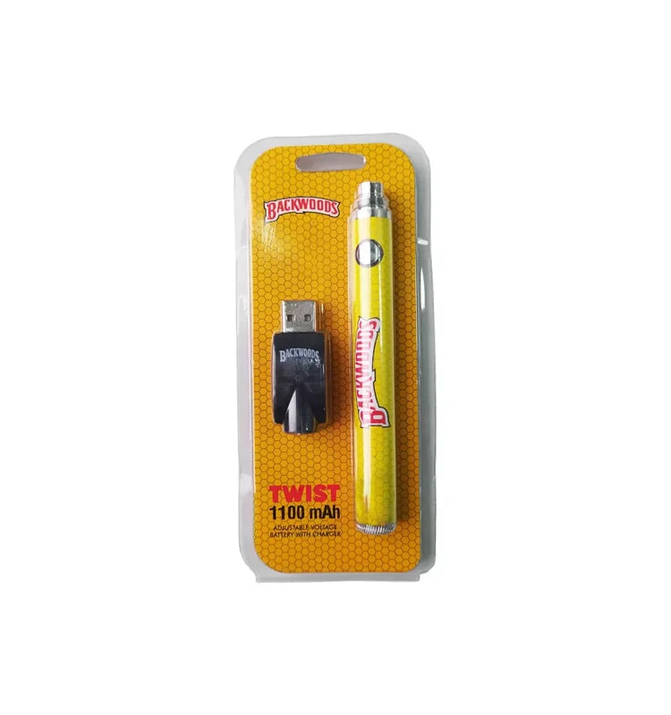 All'ingrosso Backwoods Twist 1100mAh Batteria di preriscaldamento Vape Pen 3.3V-4.8V VV Tensione regolabile con caricatore USB E Cigs Mod