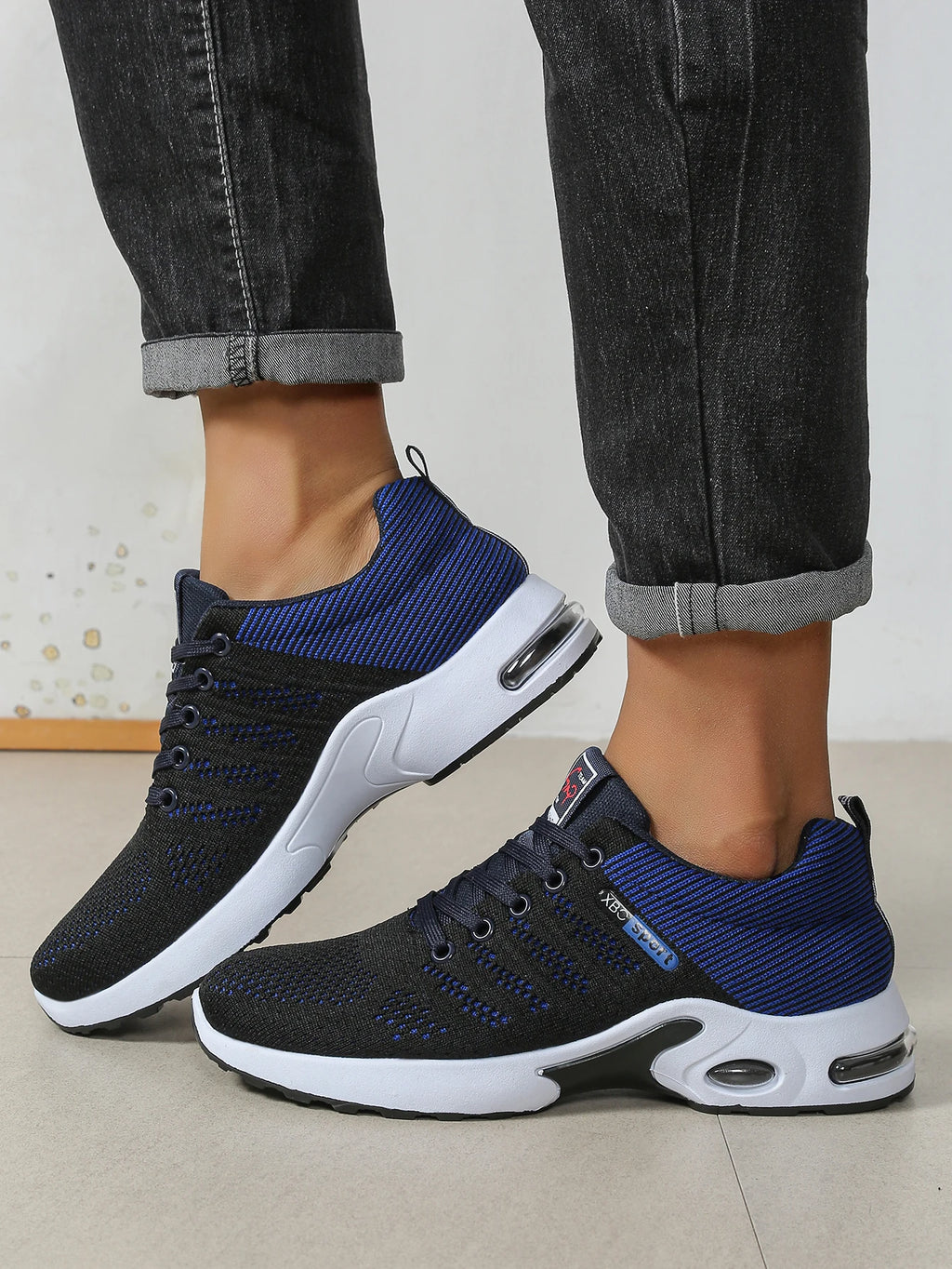Scarpe sportive casual da uomo, scarpe sportive versatili con lacci in rete traspirante