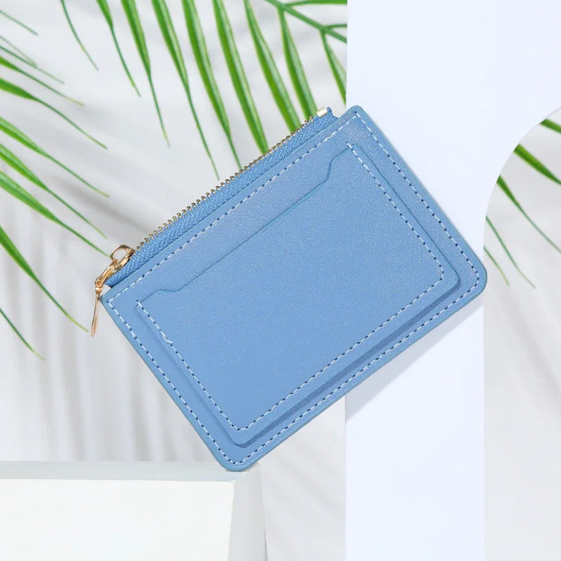 Portafogli da donna Borsa da donna in pelle PU Mini Hasp Porta carte multi-carta solida Portafogli corti Portafoglio piccolo sottile con cerniera Hasp