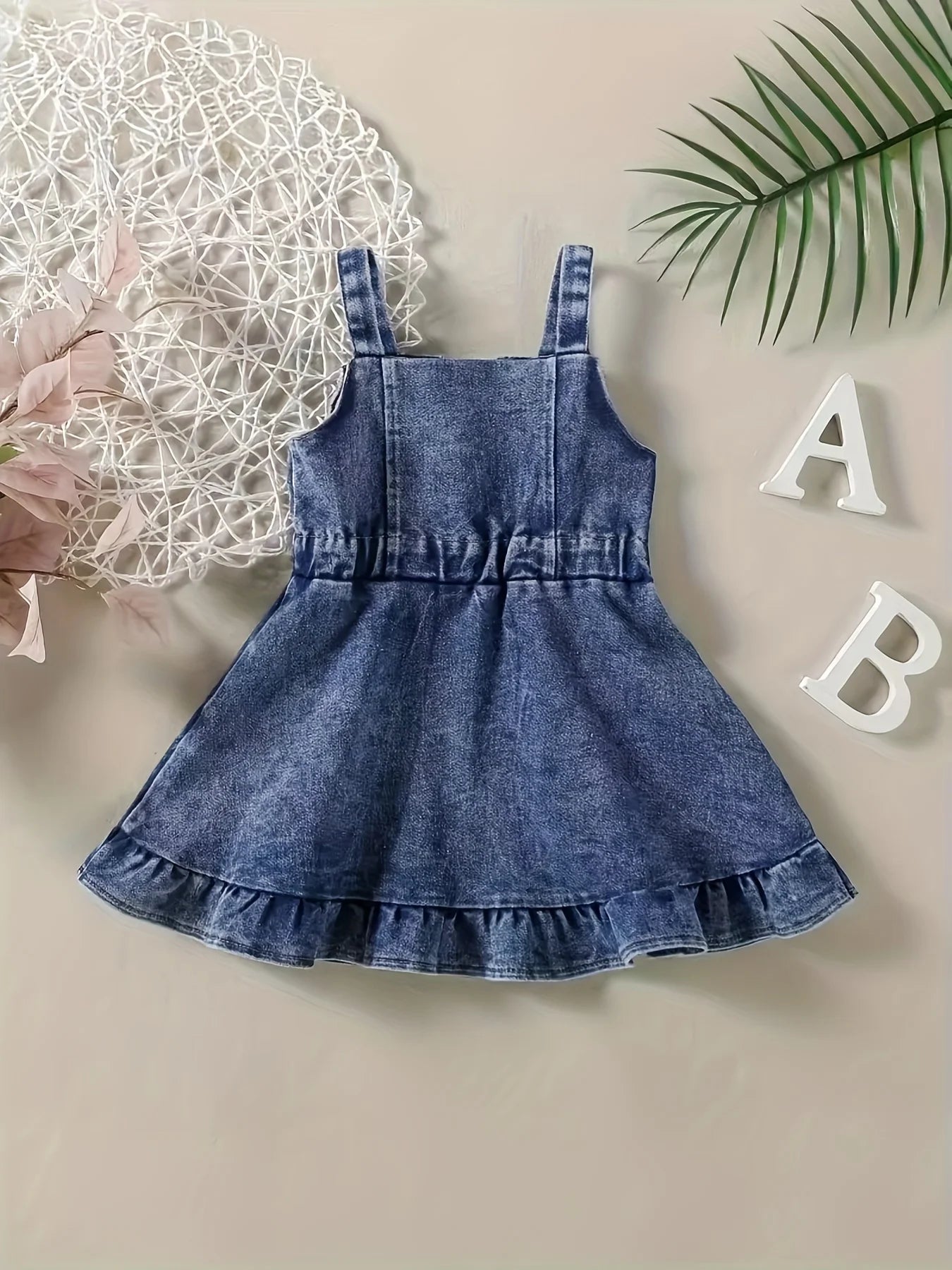 Abito pagliaccetto in denim da bambina Salopette senza schienale per neonato Abbigliamento Abbigliamento moda per bambini Abbigliamento per neonata