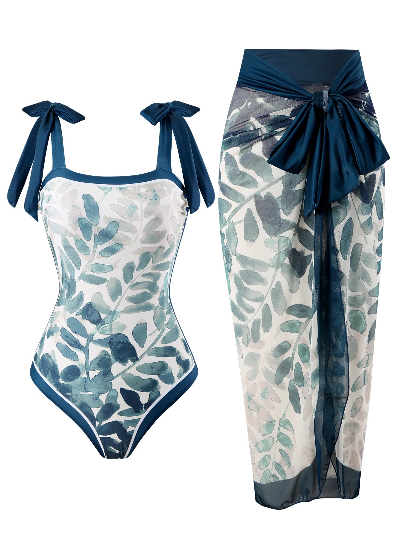 Costume da bagno bikini intero stampato digitale estivo nuovo su misura per donna Protezione solare conservatrice Gonna di garza monopezzo 2-P