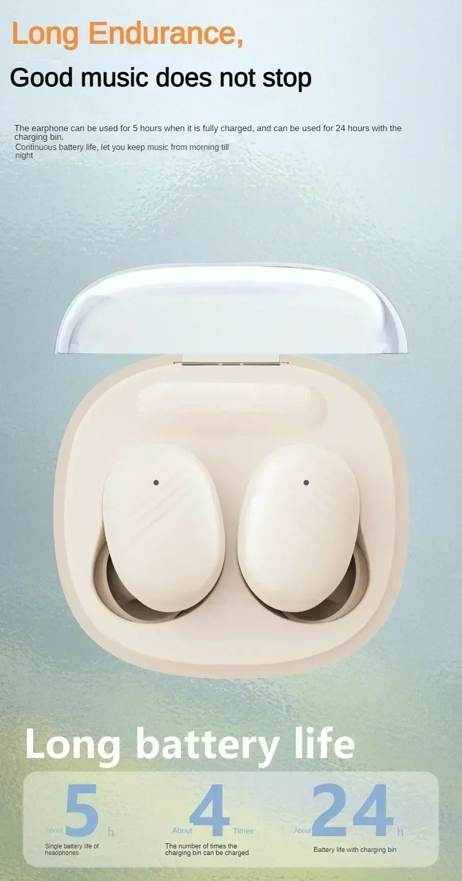 Auricolari Bluetooth TWS, cuffie wireless con cancellazione del rumore e microfono, compatibili con smartphone.