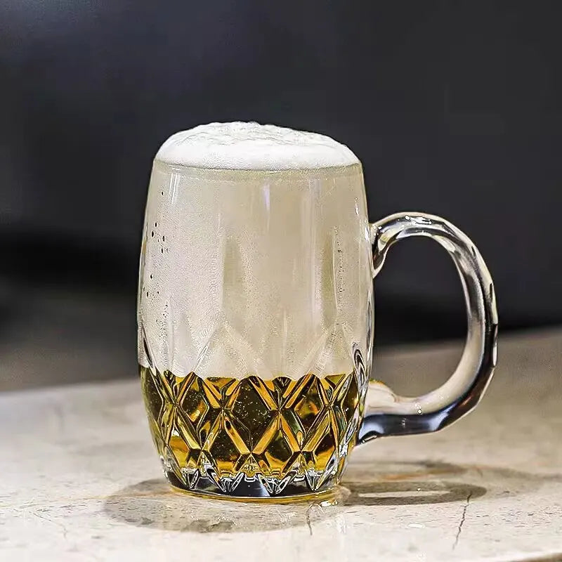 Bicchiere da Birra e Cocktail da 480ml con Manico, Tazze per Birra di Frumento, Bicchieri per Bevande Fredde di Grande Capacità, Accessori da Bar