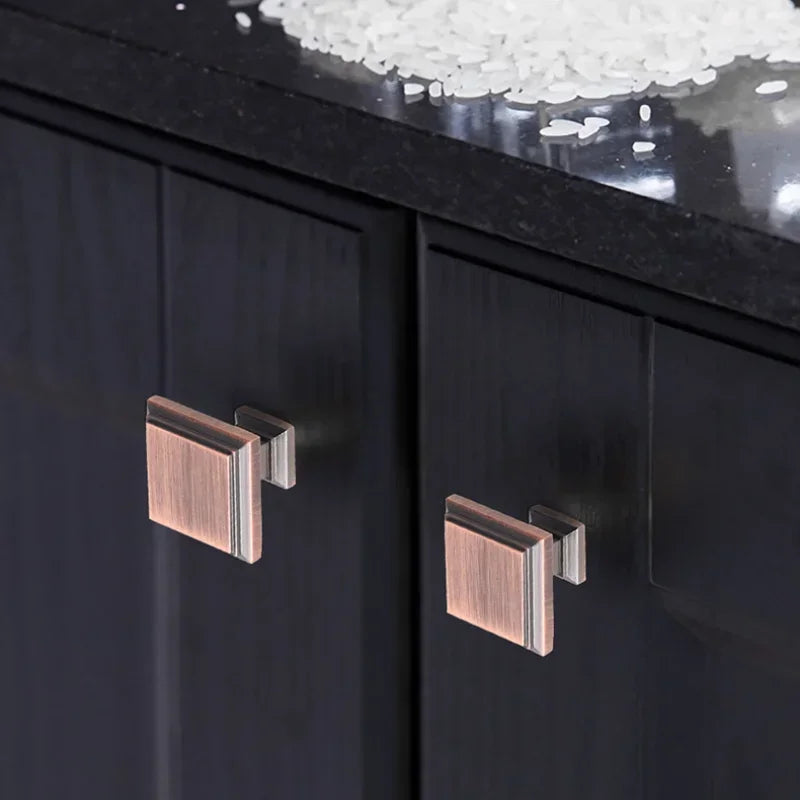 Maniglia per porta solida spessa in lega di zinco stile americano Maniglia per cassetto Maniglia per armadio in oro nero Maniglia per comodino Maniglia per armadio