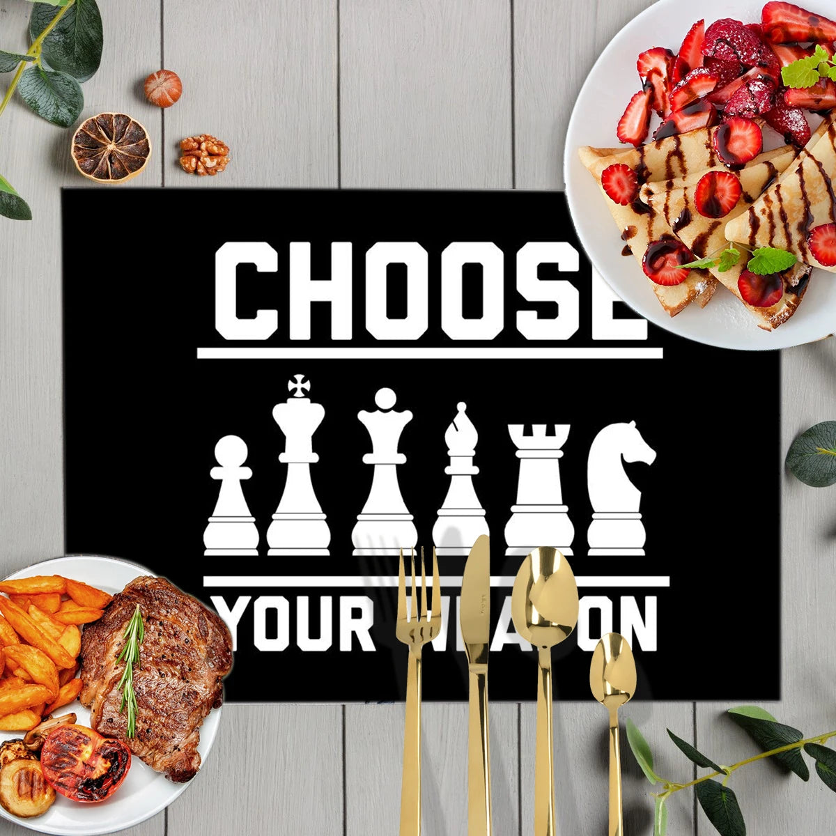 Chess Player Game Print Table Mats for Dining Checkmate Chess Fans Coffee Coaster Kitchen Dish Pads tovaglietta impermeabile in lino