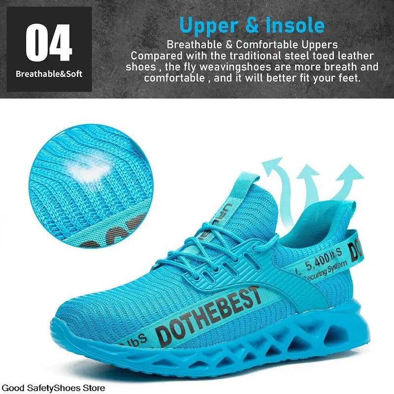 Scarpe antinfortunistiche da uomo per scarpe da ginnastica da lavoro donna uomo scarpe da lavoro con punta in acciaio scarpe protettive di sicurezza leggere anti-sfondamento anti-perforazione