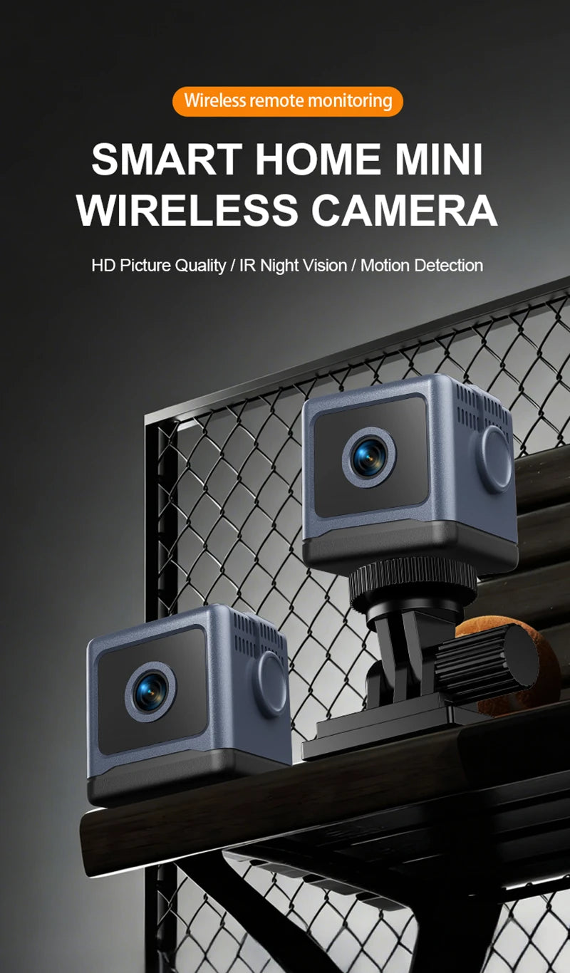 Wireless Mini WiFi Security Camera Smart Home IP Remote View Small Camcorder Built-in Battery Night Vision Invisible Cam