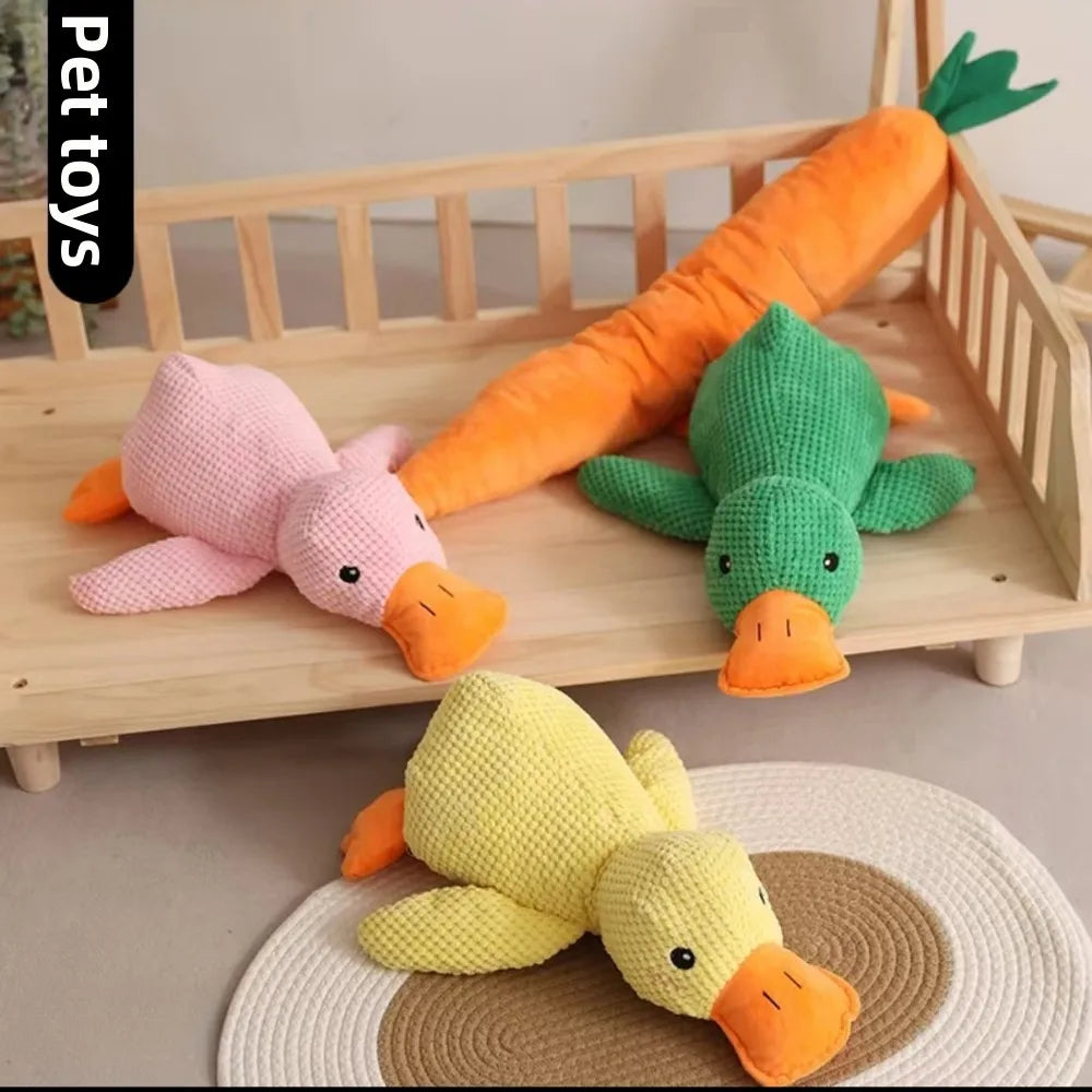 1/3PCS Things For Dogs Dog Accessories Dog Supplies Calming Duck Squeaky Plush Toy Luxury Sleep Aid Durable Puppy Companion Pet