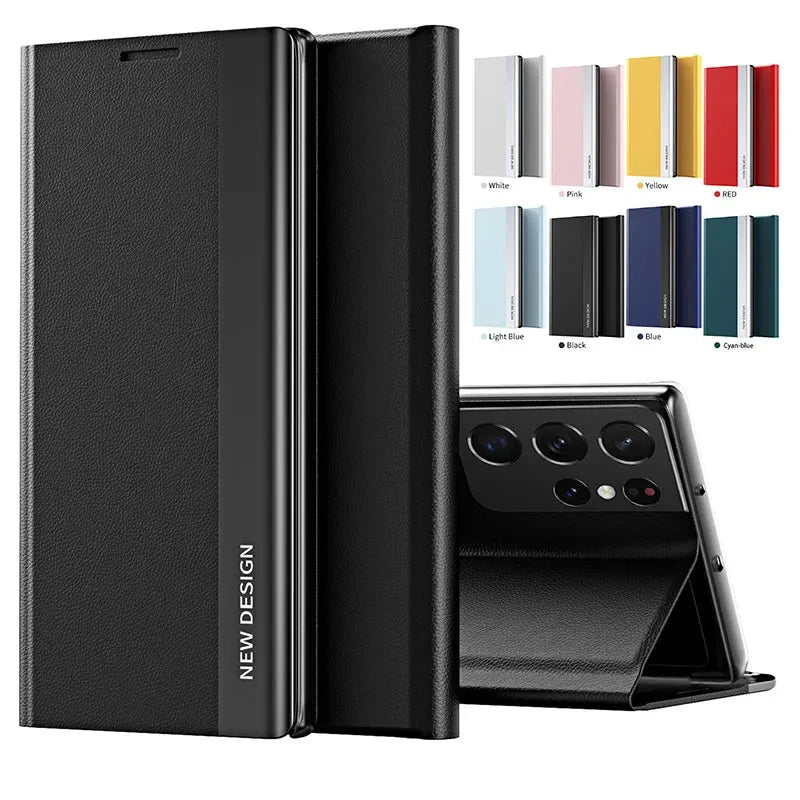Custodia a libro in pelle di lusso per Samsung Galaxy S26 S25 S24 S23 S22 S21 S20 Ultra Plus Edge S23 S21 S24 FE Note 20 Ultra con funzione stand
