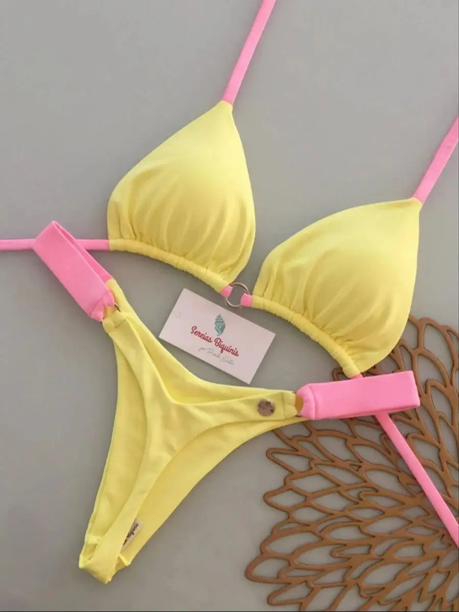 Micro Bikini 2026 Push Up Donna Costumi da Bagno Sexy Brasiliani Set Bikini Perizoma Stampa Biquini Abbigliamento Mare Estivo