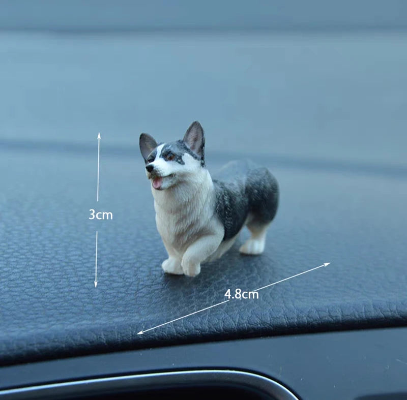 Mini Corgi Car Decoration Resin Crafts Dog Desk Decoration Decoration Simulation Cake Baking Decoration Kawaii Accessories