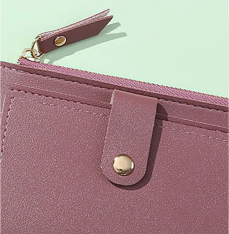 Portafogli da donna Borsa da donna in pelle PU Mini Hasp Porta carte multi-carta solida Portafogli corti Portafoglio piccolo sottile con cerniera Hasp